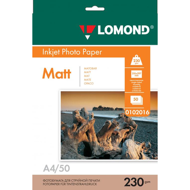 Бумага A4 Lomond Матовая  односторонняя 230 гр/м2  50л. (0102016)